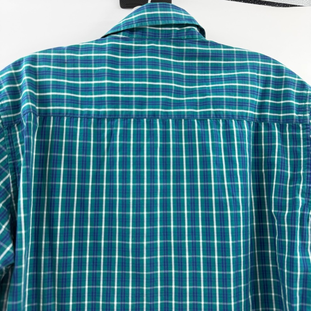 Polo Ralph Lauren Mens Green Blue Plaid Slim Fit Button Down Shirt Size M - Picture 9 of 10
